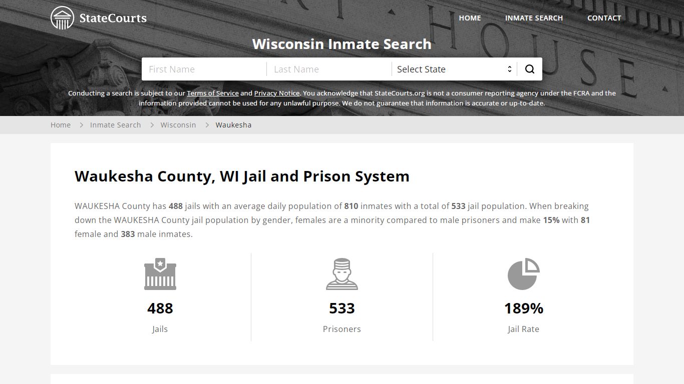 Waukesha County, WI Inmate Search - StateCourts